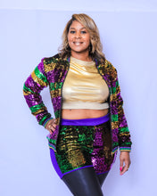 Sequin Jacket Purple, Green, and Gold Adult Striped