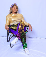Sequin Joggers Purple, Green, and Gold Adult Classic