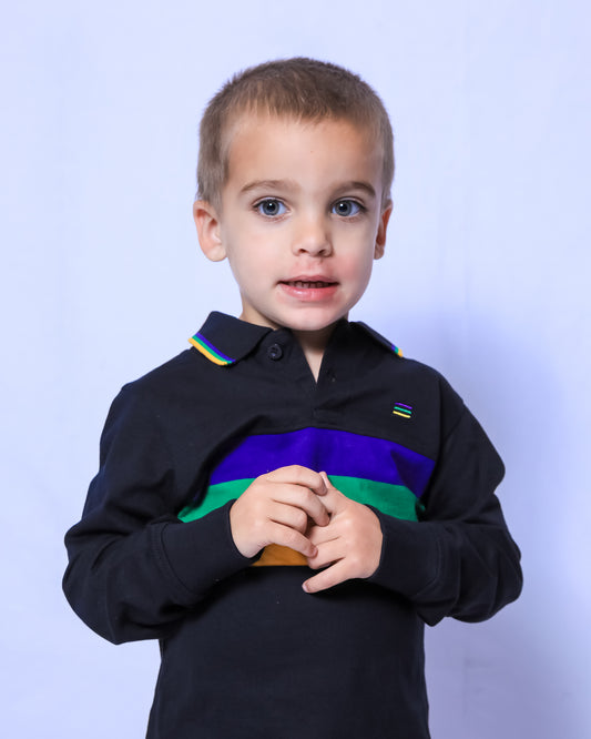 Black Chest Stripe Toddler Long Sleeve