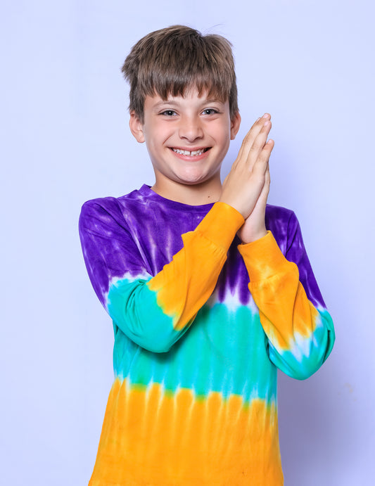 Tie Dye Stripe Youth Long Sleeve