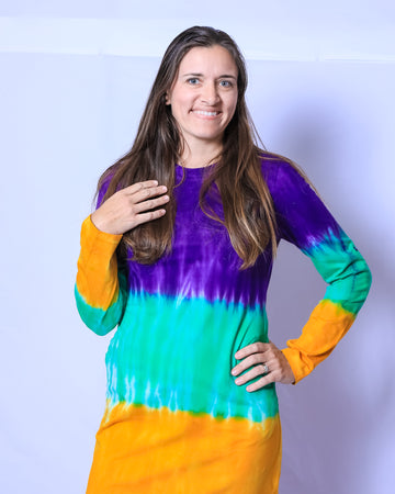 Vestido de adulto con rayas Tie Dye