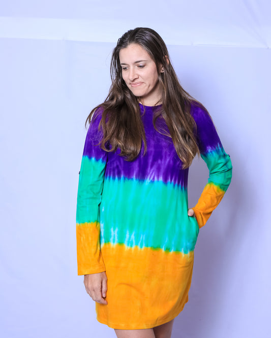 Tie Dye Stripe Adult Dress