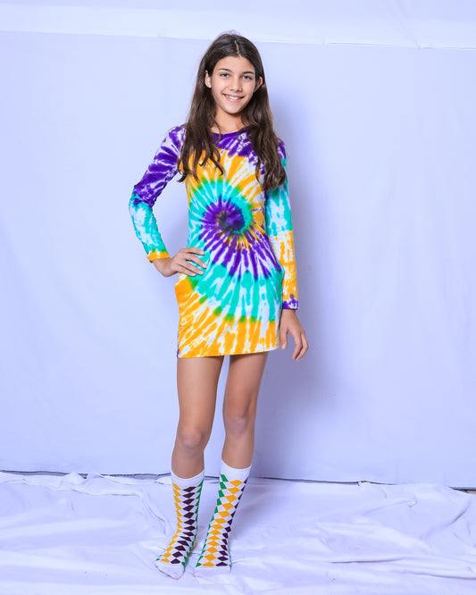 Tie Dye Swirl Junior Dress