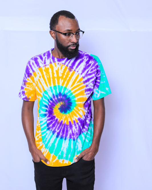 Tie Dye Swirl Adult Short Sleeve Shirt