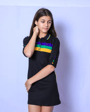 Black Chest Stripe Junior Dress