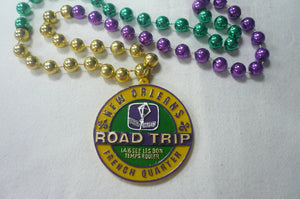 New Orleans Roadtrip Let the Good Times Roll Medallion on a Purple Green Gold Specialty Bead