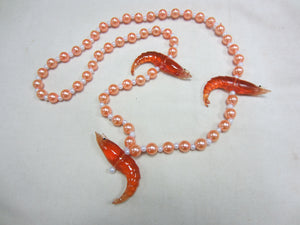 Boiled Shrimp Trio on a Peach Pink and Pearl Specialty Beads