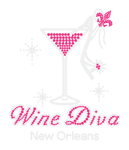 Wine Diva Rhinestone Shirt with Stiletto