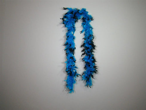 Blue Feather Boas With Black Tips