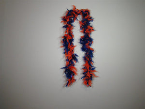 Orange And Navy Two Tone Feather Boas With Matching Foil