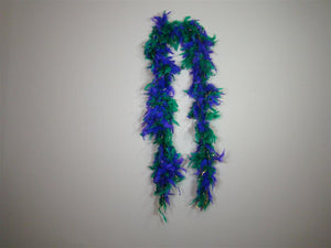 Purple And Green Two Tone Feather Boas With Matching Foil