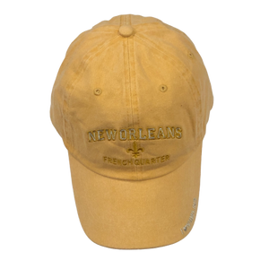 Adult Gold New Orleans French Quarter Cap W/Fleur de Lis and I Love N'awlins - Available in assorted colors