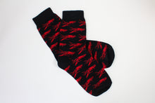 Crawfish Pattern on Black Socks (Infants, Kids, and Adults)