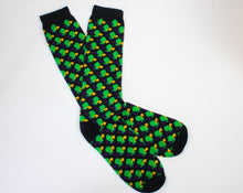 Black Socks with Purple Green and Gold Fleur de Lis (Infants, Kids and Adults)