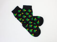 Black Socks with Purple Green and Gold Fleur de Lis Socks (Infants, Kids and Adults)