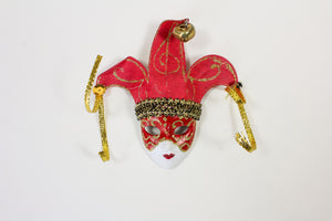 Face Mask Magnet with Jester Bells and Ribbons (Multiple Colors)