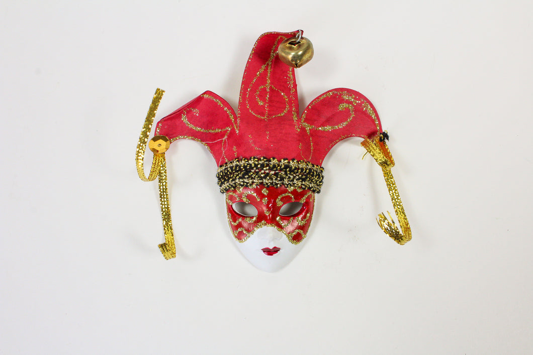 Face Mask Magnet with Jester Bells and Ribbons (Multiple Colors)