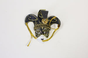 Face Mask Magnet with Jester Bells and Ribbons (Multiple Colors)