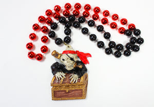 Skeleton Pirate with Swords & Gold Chest Bead