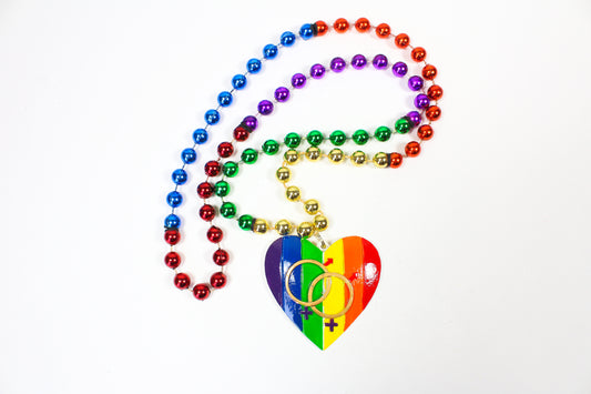 Corazón de cuentas LGBTQ+ del Orgullo