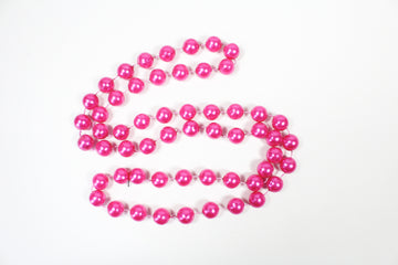 Collar liso de perlas de Mardi Gras (rosa)