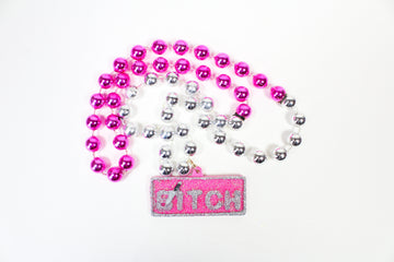 Perle spéciale médaillon à paillettes « Bitch »