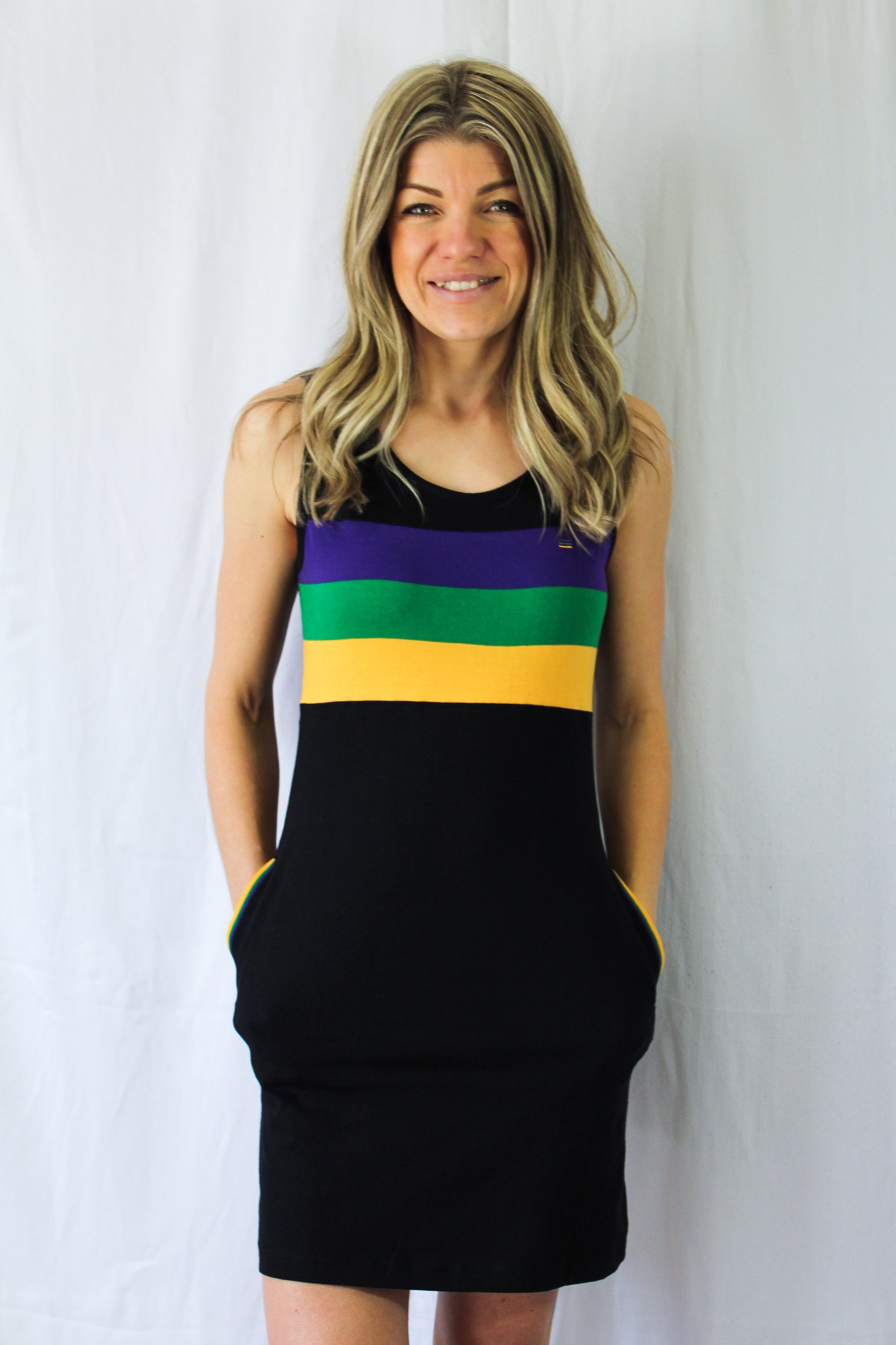 Black Chest Stripe Adult Tank Dress XL Black Chest Stripe Adult Tank Dress XL
