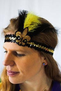 Black and Gold Sequin Headband