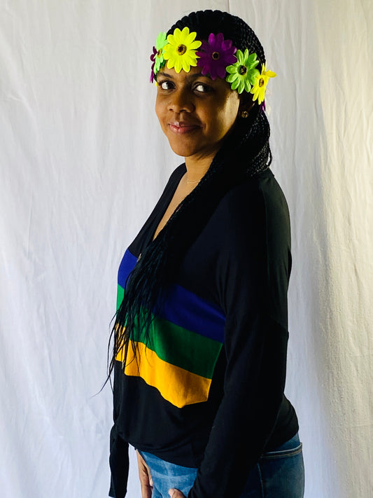 Floral Light Up Headband - Purple, Green, and Gold