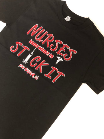 Camiseta de las enfermeras: saben dónde pinchar