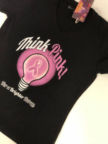 T-shirt Pensez rose pour un avenir meilleur