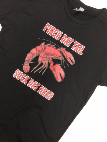 Camiseta de cangrejo "Pellizca esa cola, chupa esa cabeza"