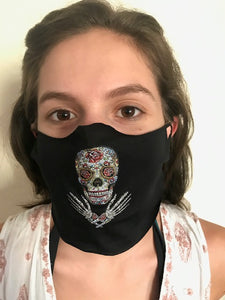Sugar Skull with Hands Face Mask