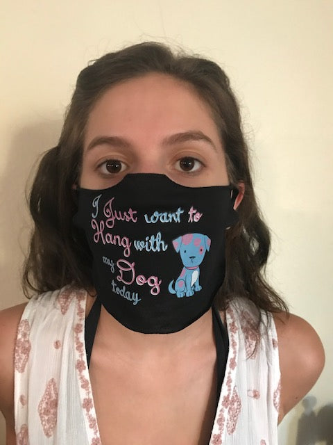 Masque « Je veux juste passer du temps avec mon chien »