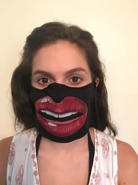 Masque facial grandes lèvres bouche ouverte