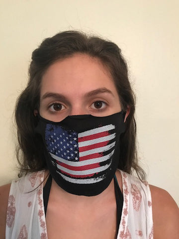 Mascarilla con bandera estadounidense