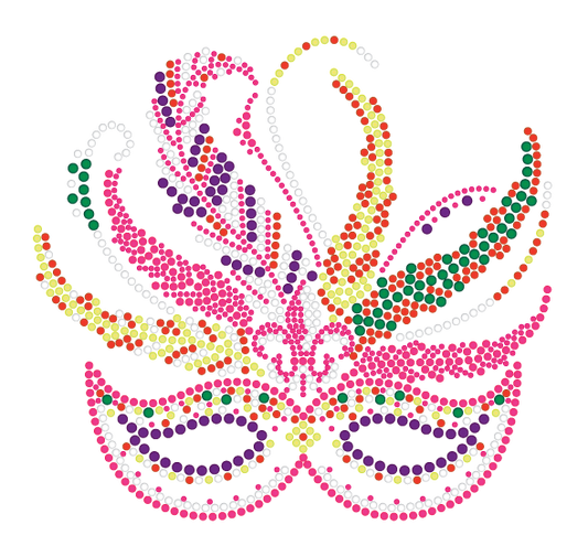 Mardi Gras Rhinestone Mask T-Shirt in Pink