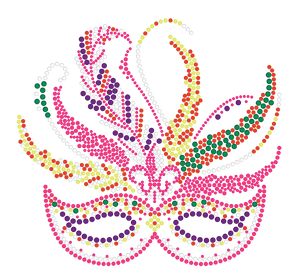 Mardi Gras Rhinestone Mask in Pink