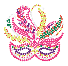 Mardi Gras Rhinestone Mask with Pink Accents