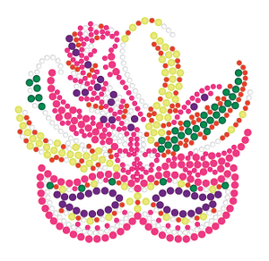 Mardi Gras Rhinestone Mask with Pink Accents