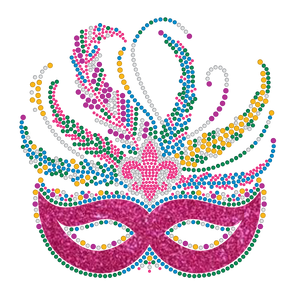 Mardi Gras Rhinestone Mask with Hot Pink