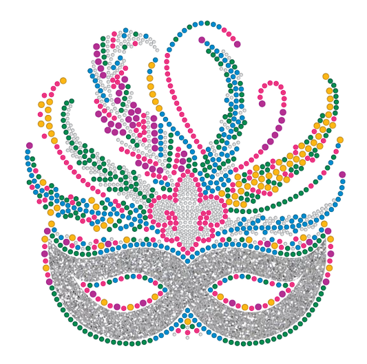 Mardi Gras Mask with Silver Rhinestones T-Shirt