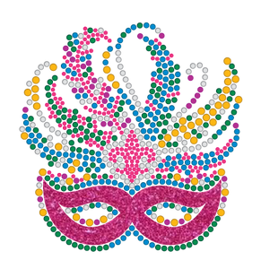Mardi Gras Rhinestone Mask with Pink and Silver
