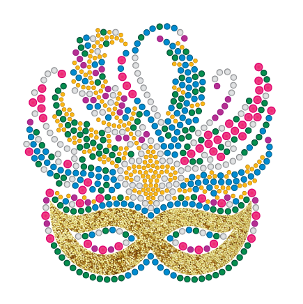 Mardi Gras Rhinestone Mask T-Shirt with Gold