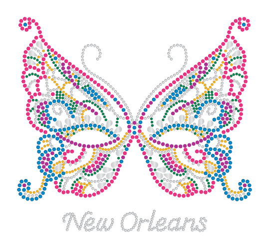 Mardi Gras Rhinestone Butterfly Mask T-Shirt