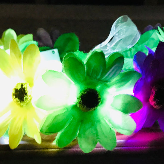 Mardi Gras Light-Up Flower Headband