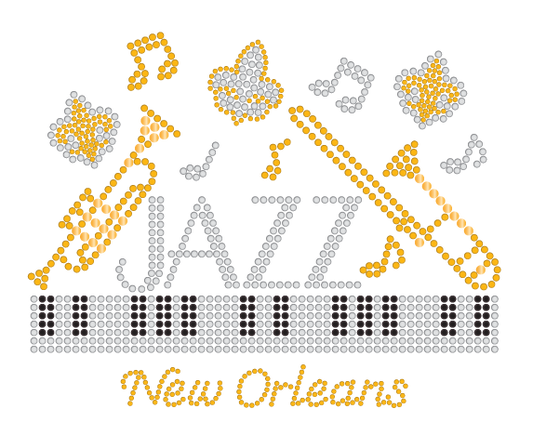 Jazz Music Rhinestone Design