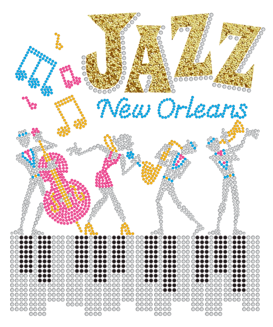 New Orleans Jazz Rhinestone T-Shirt