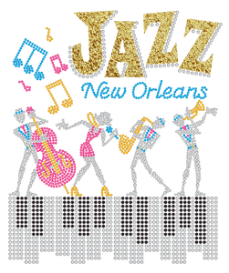 New Orleans Jazz Rhinestones