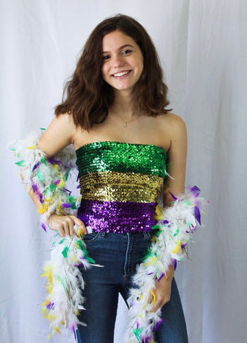 Sequin Tube Top/Skirt - Purple, Green, and Gold